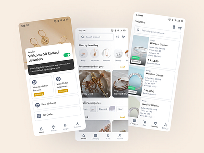 Ecommerce Jewellery App android app app dribbble trending ecommerce figma freelance freelancer ios app jewellery app mobile application necklace product design retailer jewellery app rings ui uidesign uiux whole seller jewellery app