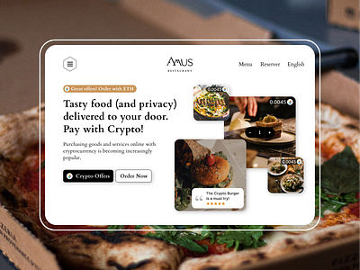Web3 Food Ordering Platform • Pay in Crypto blockchain crypto design food restaurant ui web3 website