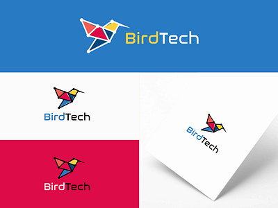 BirdTech logo design app apps logo bird branding design flying gradient logo illustration logo logo design tech technology ui vector