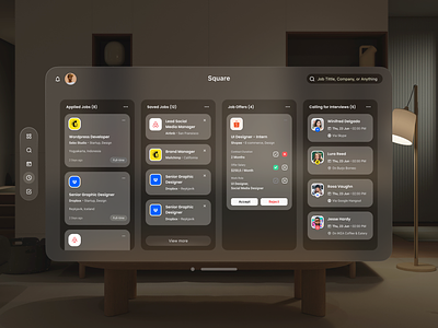 Generate traditional UI to Apple Vision Pro UI. animation apple apple vision pro new ui trendy ui ui ui design