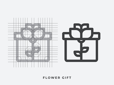 Flower Gift birthday botanical box branding design floral flower garden gift icon illustration leaf lines logo mark minimal plant spring symbol tulip