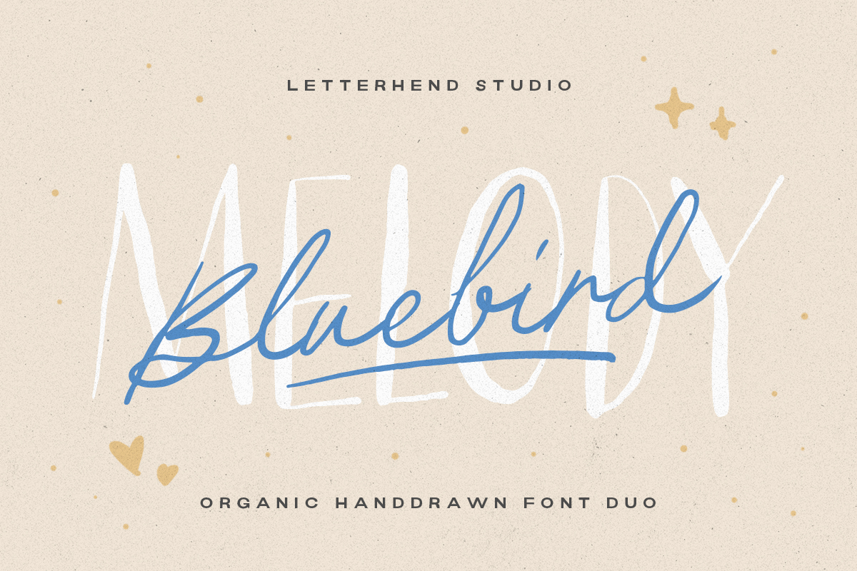 Bluebird Melody - Organic Handdrawn Font Duo freebies invitations