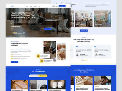 Furnicture Assembly landing page app branding design graphic design illustration logo prototyping typography ui vector