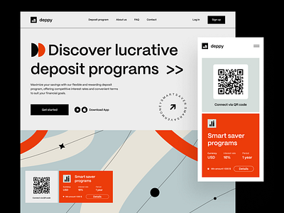 Main page - bank deppy bank branding card credit deposit design illustration landing page logo main page trast ui ux web