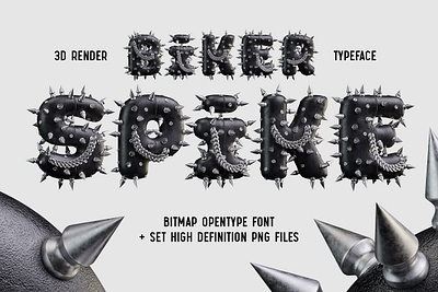 Biker Spike bitmap font app branding design graphic design illustration logo typography ui ux vector