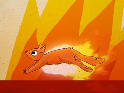 Burb burn burn 2d animation after effects animal animation animation burn fire frame by frame illustration run cycle squirrel