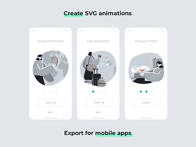 Onboarding Screen Animations animation appdesign appdesigner characteranimation charaterdesign design graphic design ill illustration madewithsvgator mobileapplication motion graphics onboarding svg animation svgator travelanimation travelapp ui uidesign ux