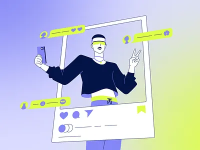 Neon illustrations 2d 2d illustration animation branding flat design graphic design illustration instagram media mobile neon social media ui vector art vibrant web