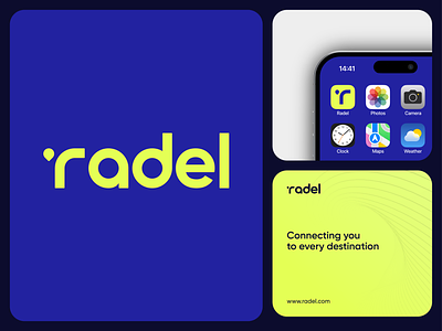 Radel - Wordmark Exploration 2 app application brand brand identity branding connection design for sale friendly identity location logo logodesign mark pin presentation symbol wordmark