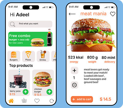 Fast Food app appdesign branding design ui uiux uiux design web design