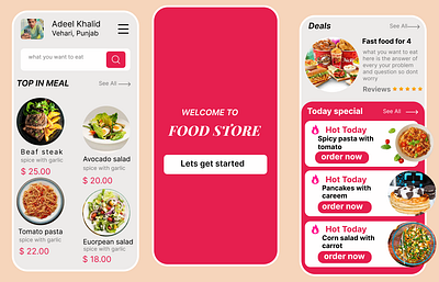 Food store app design appdesign branding design ui uiux uiux design web design