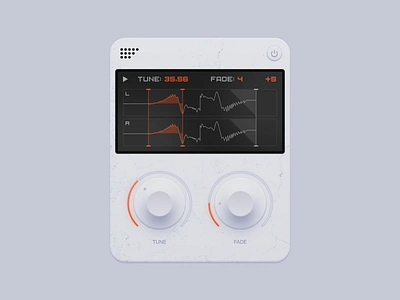 Music Plugin app chart clean design desktop device digital display fade knob minimal music neumorphism orange plugin shadow tune ui ux white