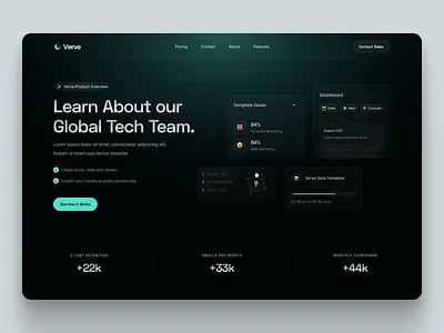 Flowbase: Verve Saas Template design framer template graphic design hero landing page saas hero saas template saaswebsite template webflow template website