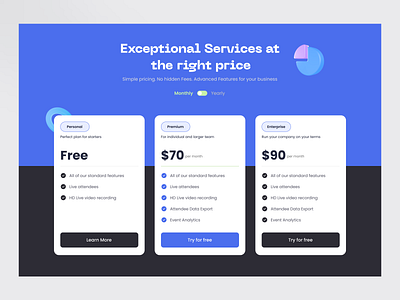 Pricing page 3d animation app branding design graphic design illustration logo motion graphics typography ui ux vector