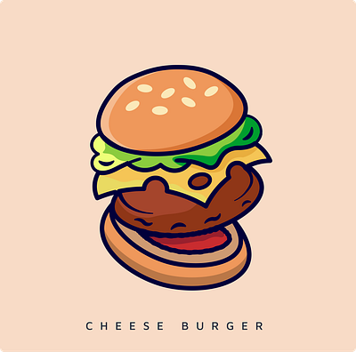 Cheese Burger branding burger cleandesign dailyui foodillustration graphic design illustration ui uides