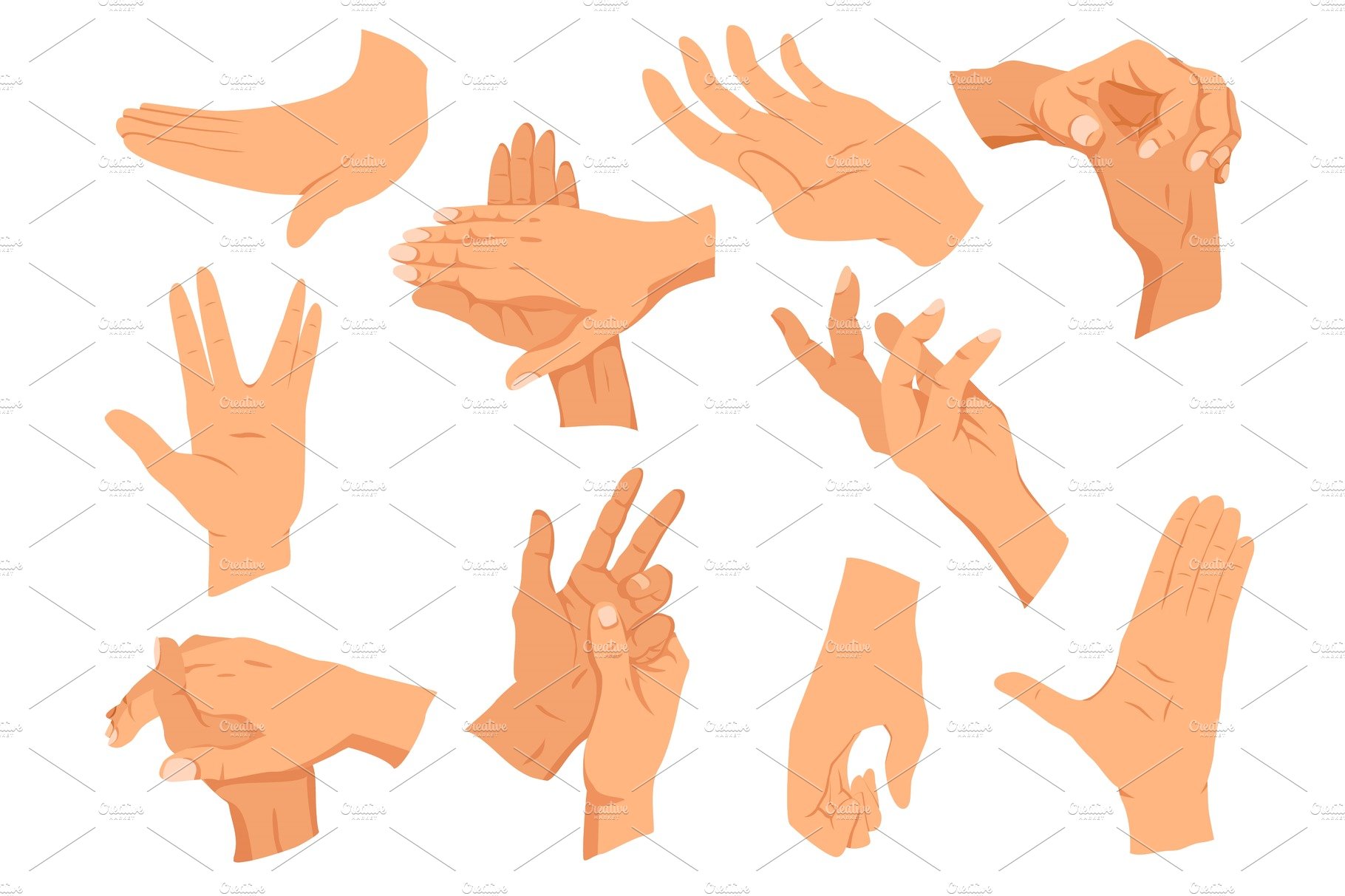 Hands gestures.Vector illustration by Inna on Dribbble