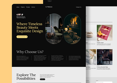 Le'Maison Interior Design - Landing Page branding landing page ui ui design web design