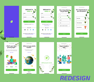 Greg app onboarding screens redesign app app design application design help redesign ui uiux ux