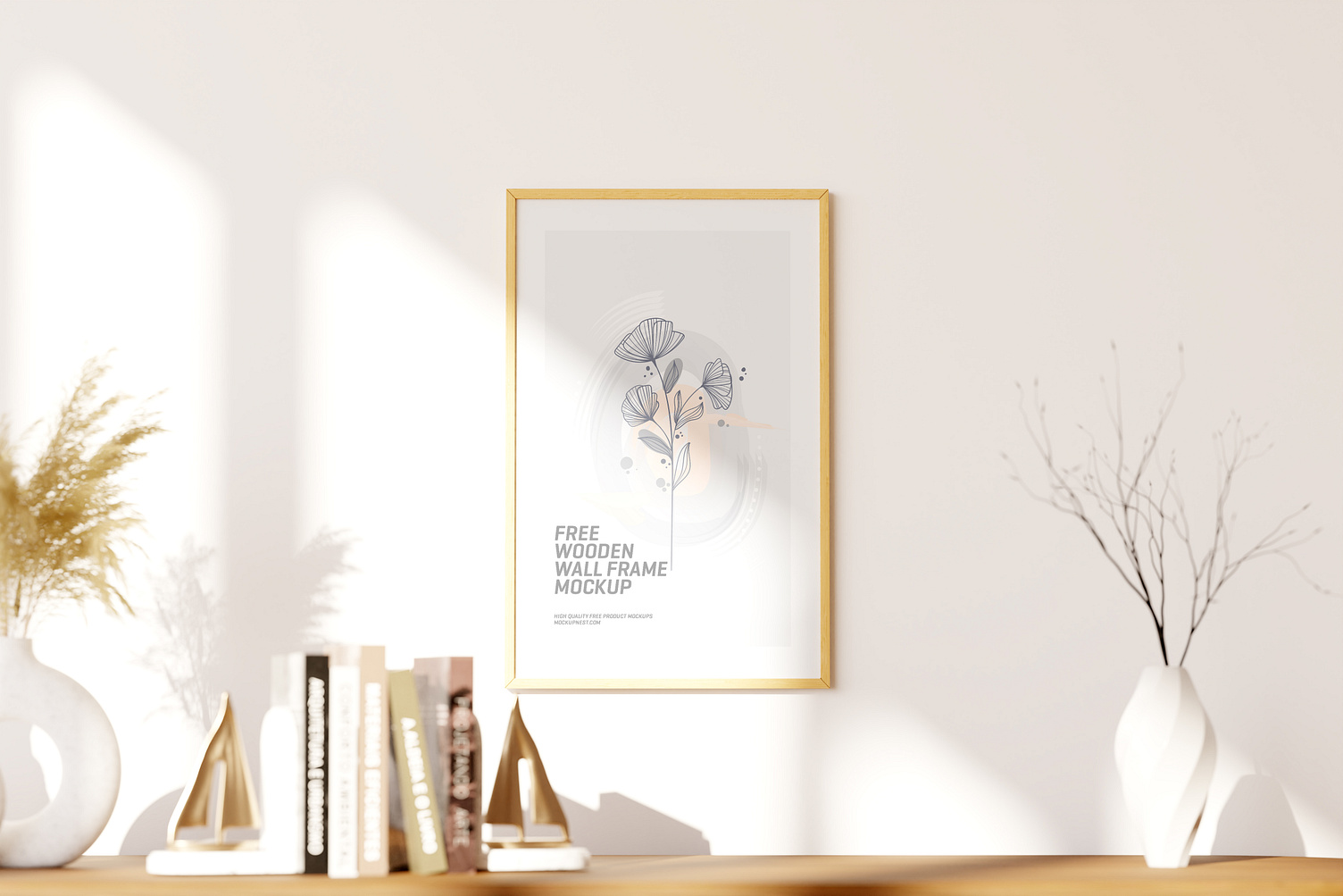 Free Bright Wooden 11x17 Wall Frame Mockup by Mockupnest on Dribbble