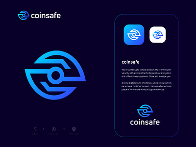 logos, crypto logo, coin, safe, logotype, tech bitcoin blockchain bold brand identity branding circle coin company cryptocurrency currency logo logo design logo designer logo maker logos modern logo neon safe symbol tech