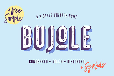 Bujole - A 3 Style Vintage Font app branding design graphic design illustration logo typography ui ux vector