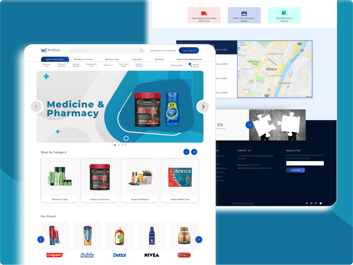 WellEsta design ecommerce graphic design illustration laravel logo mern stack shopify store technology ui uiux ux web devlopment website