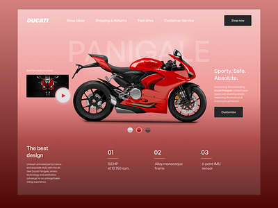 Ducati Panigale V2 Landing Page branding clean design ducati flat graphic design landing page minimal ui ui design web