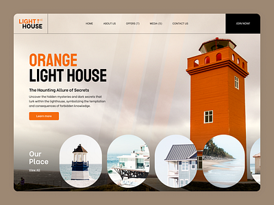 Light House Website. animation beach house clean creative design dribbble figma flat hero house light light house minimal netulr orange typography ui ux web website