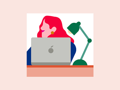 Remote work characters design illustration mac remote remote work vector woman work working