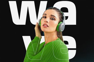 Wave poster designs branding design graphic design headphone logo poster