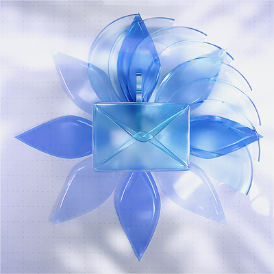 Email 3d animation blue c4d cinema4d email flower gif icon loop motion graphics octane render ui wave