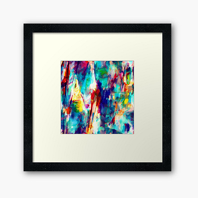 Symphony of Blues, Reds, and Pinks in Abstract Art bold color