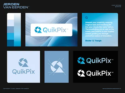 QuikPix - Logo Design ai branding chart creative logo data edit editor logo design motion ocean photo photograph pix pixel q quick triangle up video waves