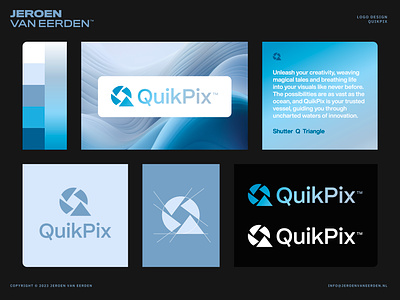 QuikPix - Logo Design ai branding chart creative logo data edit editor logo design motion ocean photo photograph pix pixel q quick triangle up video waves