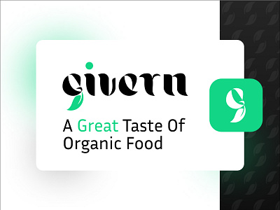 Givern Logo branding design graphic design green logo organic restaurant vector