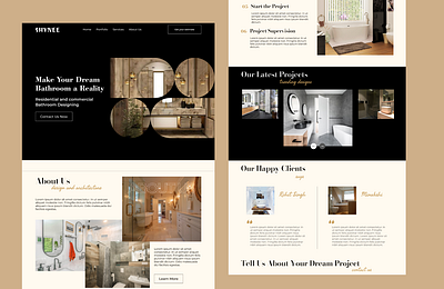 Bathroom Designing Website UI dark theme website ui landing page design website design website landing page website ui