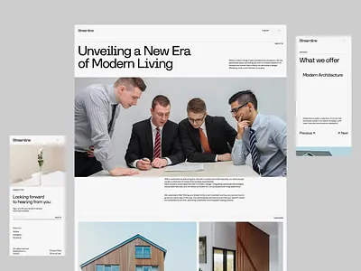 Streamline - real estate architecture branding concept design home interior landing page layout minimal mobile modern real estate responsive typography ui ui design user interface web web design website