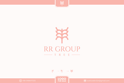 RR Group Tree Modern Logo Design organic logo design
