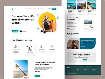 Travel agency- Landing Page Design agency design landing page travel travel agency travel agency web design travel web design travel website travel website design ui uiux ux web design website