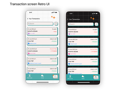 Retro transaction screen| Fintech app app cool daily ui figma fintech retro ui