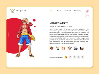 One piece Landing Page animation app design illustration ui ui design uidesign