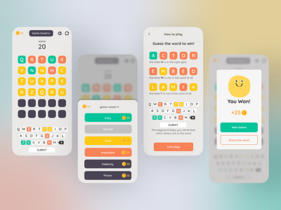 Wordi-app game app application design desogn game game design graphic design ui user experience user interface ux wordi wordle