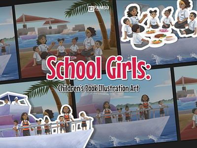 School Girls book design cartoon childrens book graphic design illustration kidlit picture book
