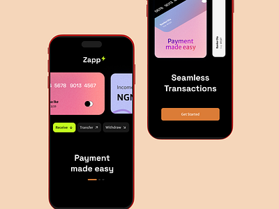 Zapp- Payment App banking bankingapp design finance fintech payment app ui uiux design ux