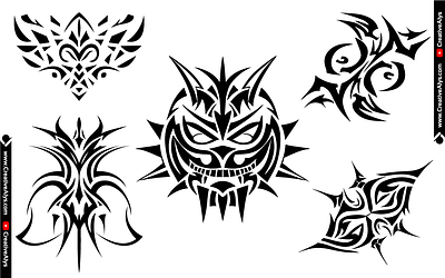 5 Free Modern Tribal Tattoos in Vector Format adobe illustrator branding design free tattoos graphic design illustration logo modern tattoos tattoo design vector