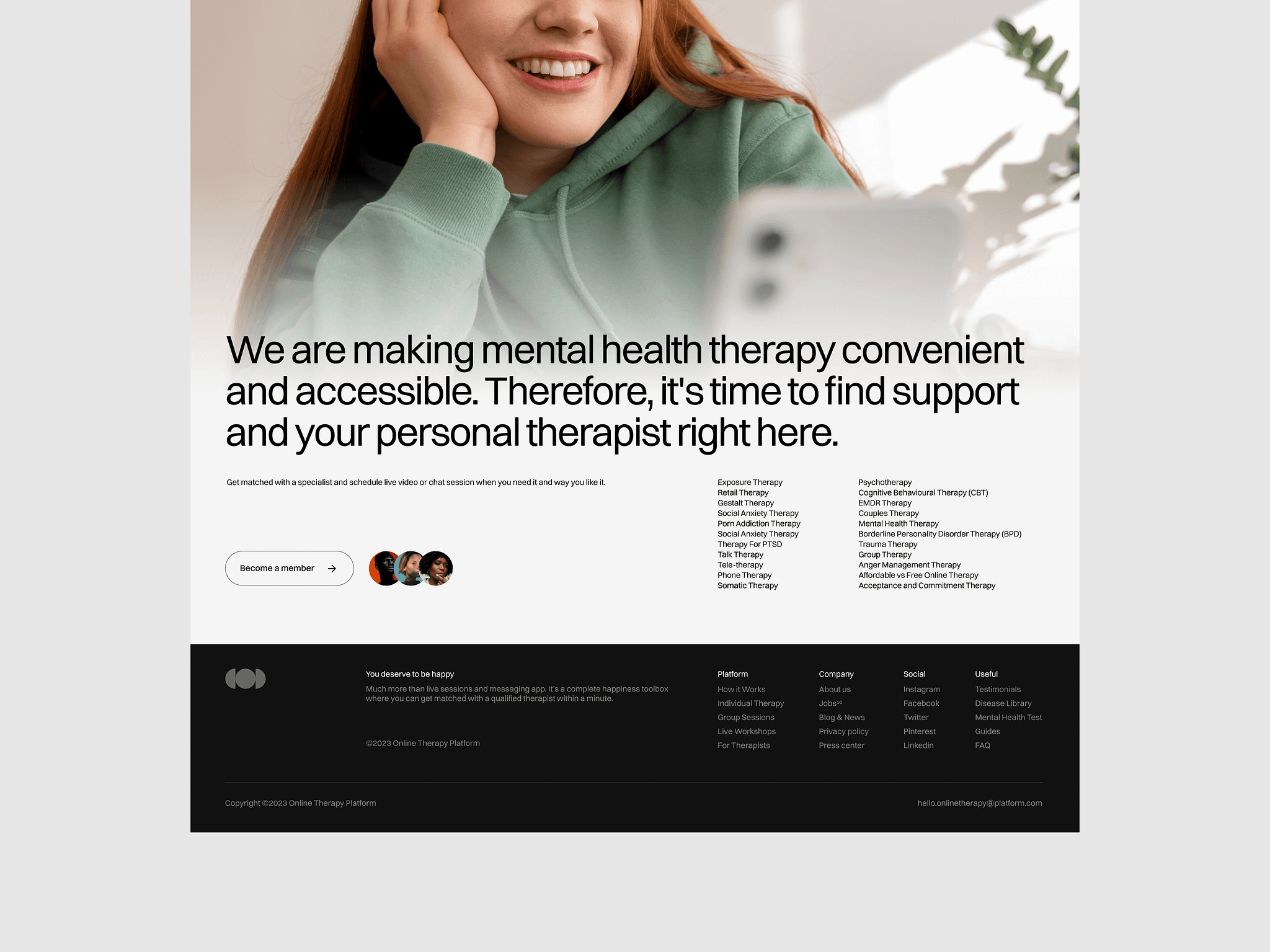 Therapy & Counseling Platform – Website by Dmitriy Groshev on Dribbble