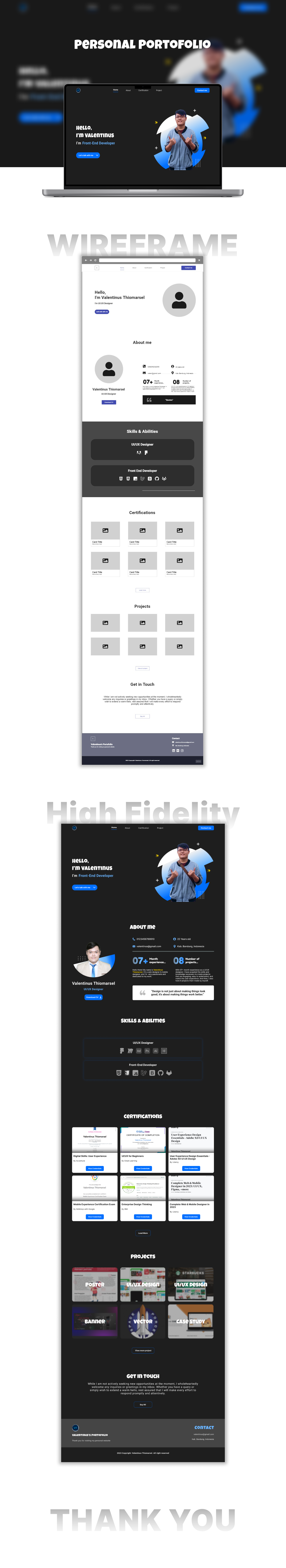 Personal Portofolio Website design figma miro ui ux