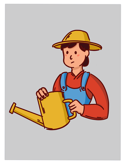 The gardener character design graphic design guy illustration person picture the gardener