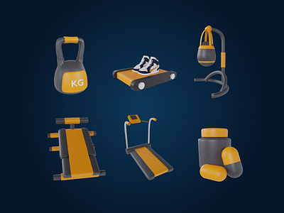 3d element fitness equipment icons 3d 3d icons 3d object 3d render animation branding crossfit design fitness graphic design gym health icon illustration logo ui ux