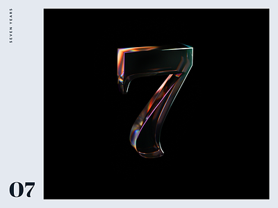 Seven 3d blender bold branding clean dark freelance glass print refraction seven sevenyears typography ui website